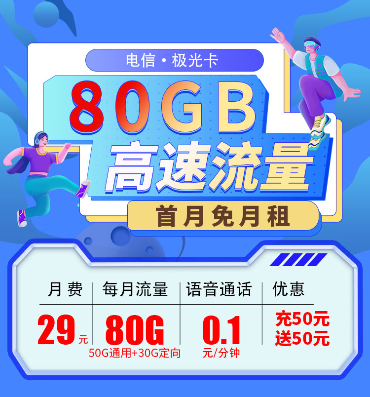 卡世界新品发布：电信极光卡29元80G流量  第1张