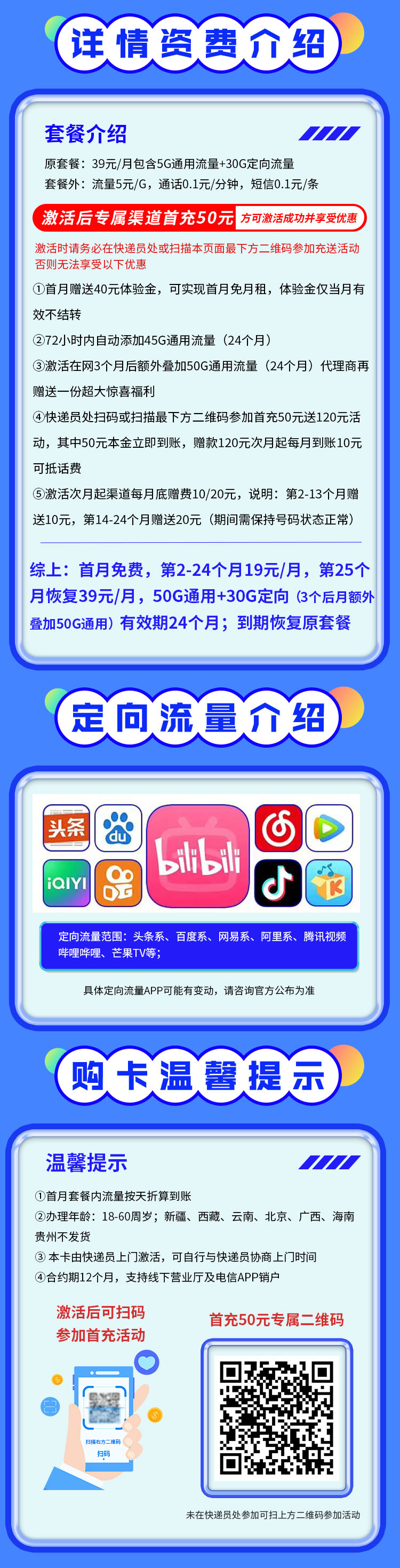 卡世界新品发布：电信寸金卡19元80G流量  第2张