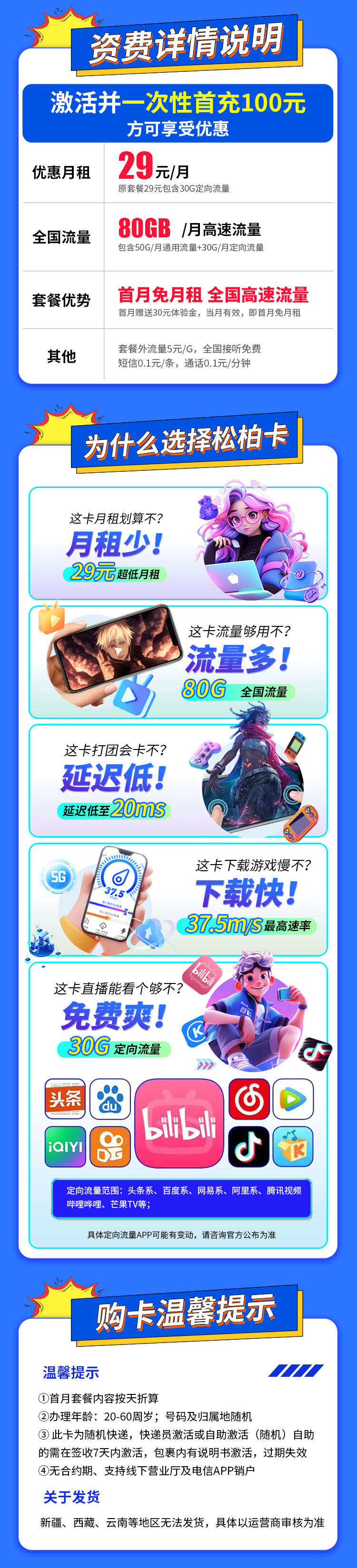 卡世界新品发布：电信松柏卡29元100G流量  第2张