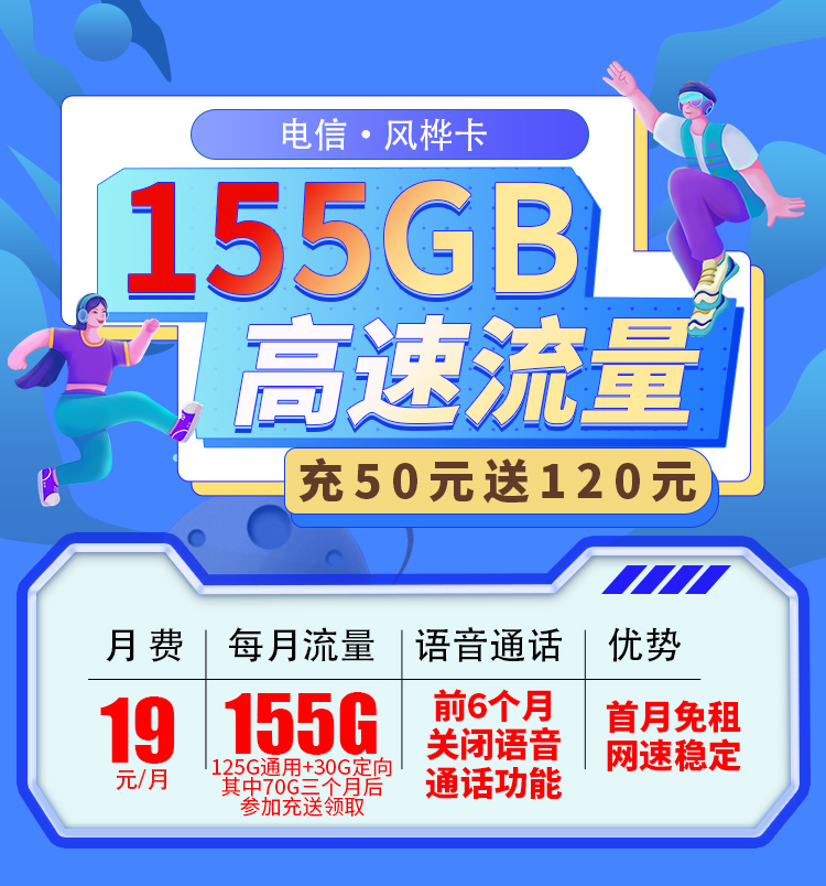 卡世界新品发布：电信风桦卡19元155G流量  第1张