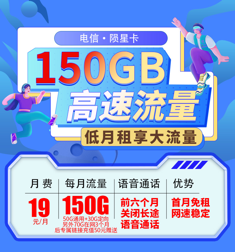 卡世界新品发布：电信陨星卡19元150G流量  第1张